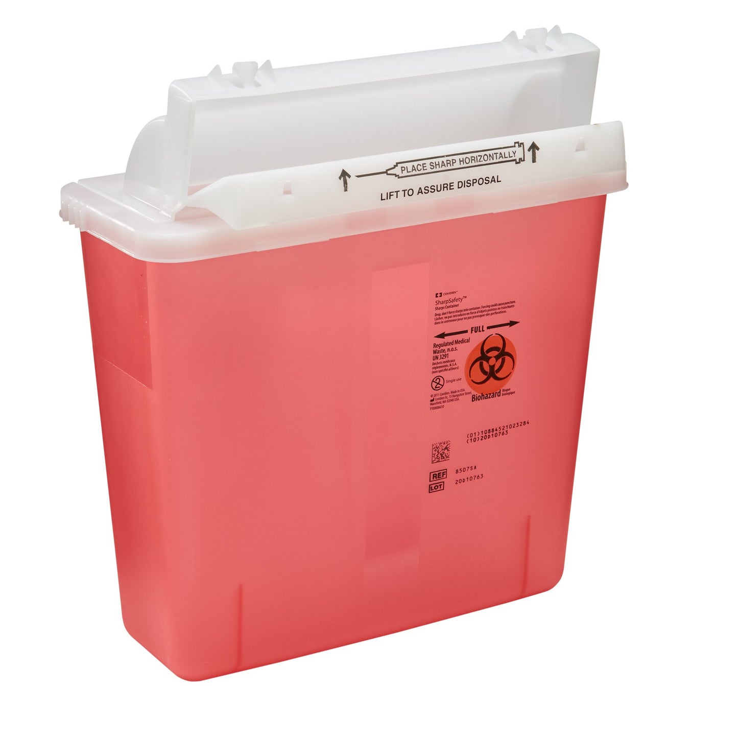 Sharps Container SharpStar In-Room Translucent Red Base 12-1/2 H X 5-1/2 D X 10-3/4 W Inch Horizontal Entry 1.25 Gallon 20/cs