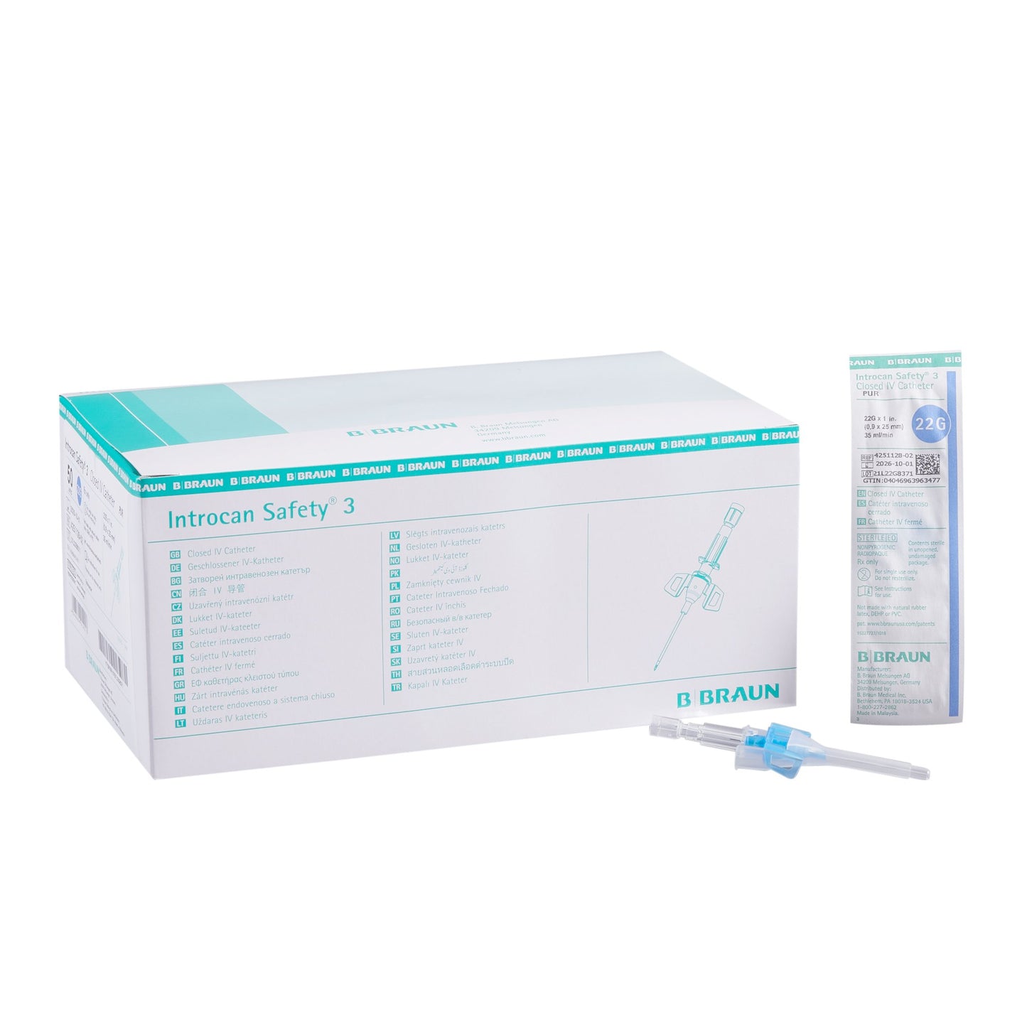 Catheter, 22G x 1", 35mL/min Flow Rate, 300 PSI Power Injection, 50/bx