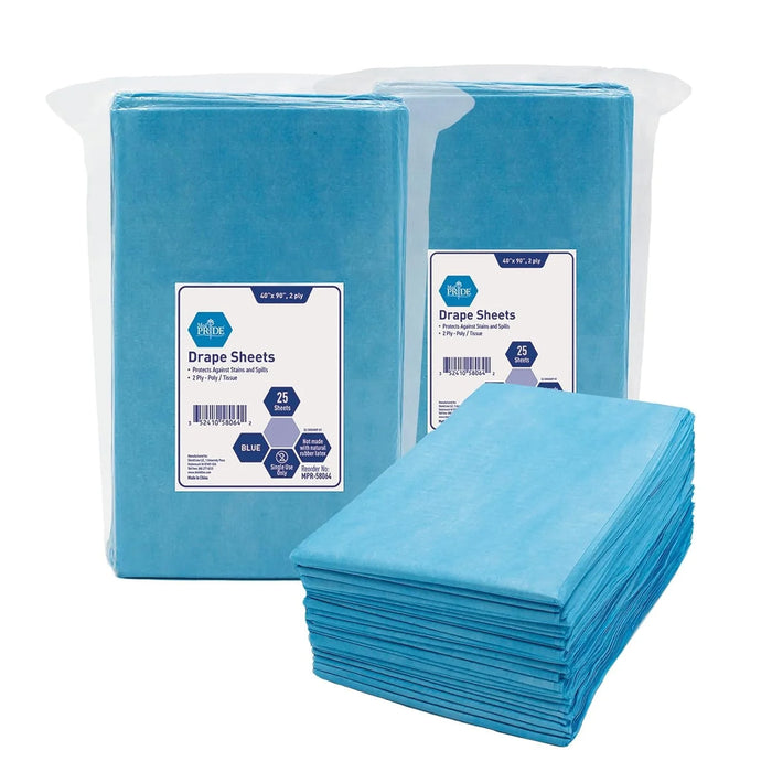 Drape Sheets - Blue - 40" x 90" - 2 ply - P/T -50/cs