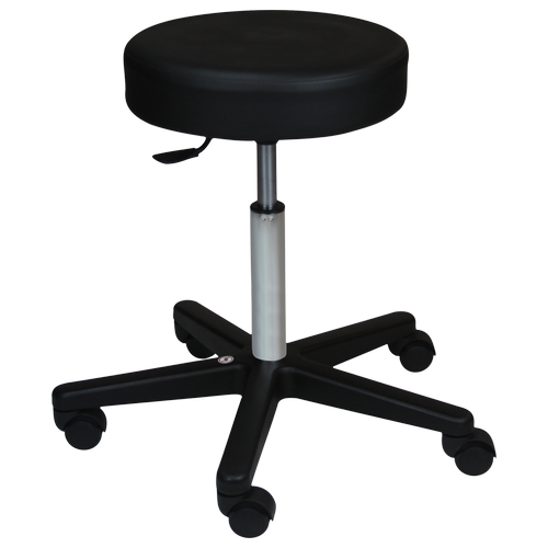 Economy Pneumatic Exam Stool, Black, (5) Leg, Black Composite Base