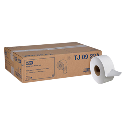 Bath Tissue Roll, Jumbo, Universal, White, 2-Ply, T22, 1000ft, 3.6" x 8.8", 12 rl/cs