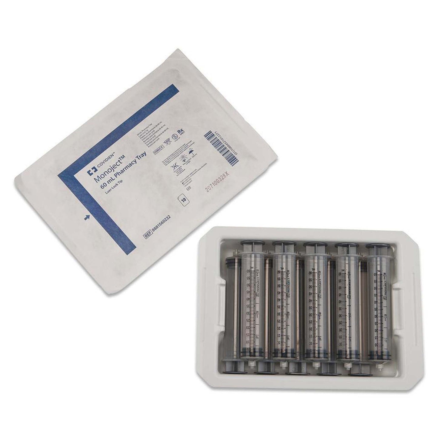 Pharmacy Tray Monoject 60 mL Luer Lock Tip Without Safety
