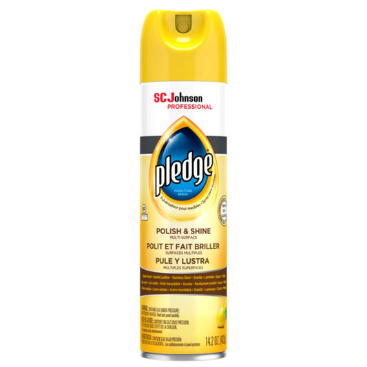 Pledge® Furniture Polish, Aerosol, Lemon, 14.2oz 6/cs