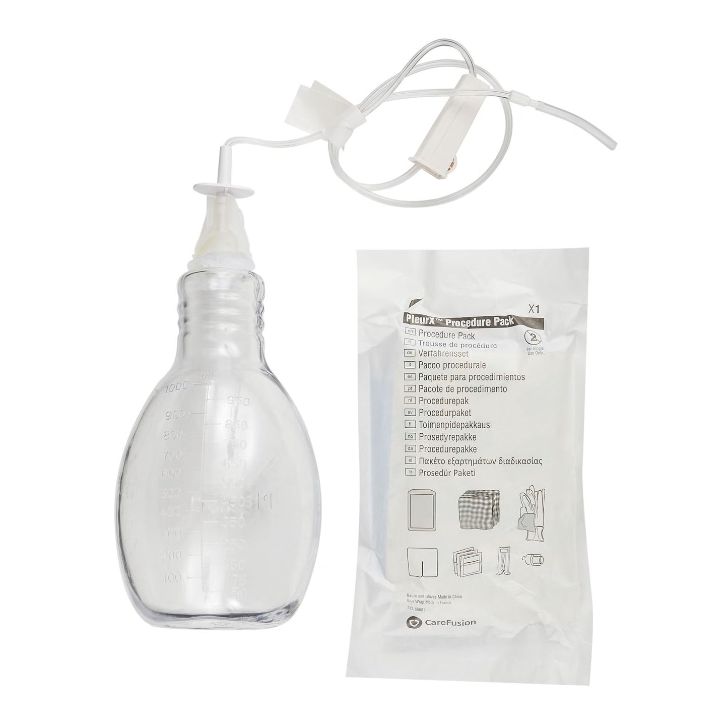 DRAINAGE KIT, PLEURX W/VACUUM BOTTLE 1000ML (10/CS)