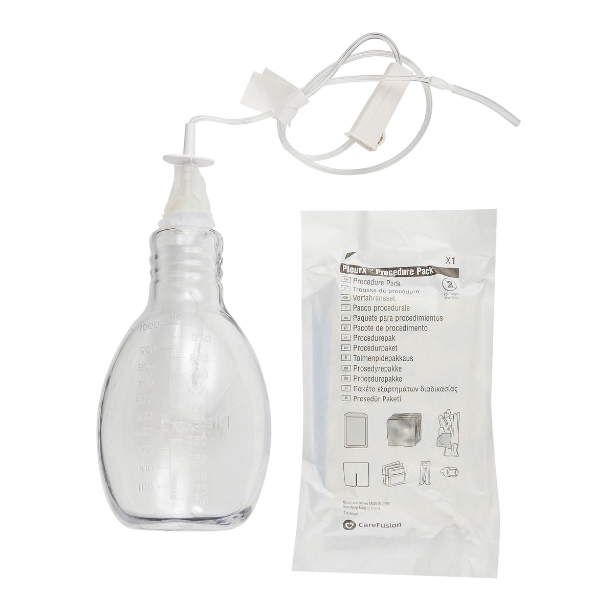 DRAINAGE KIT, PLEURX W/VACUUM BOTTLE 1000ML (10/CS)