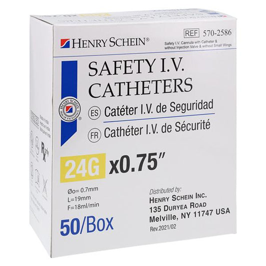 IV Catheter Push Button 24 Gauge .75"