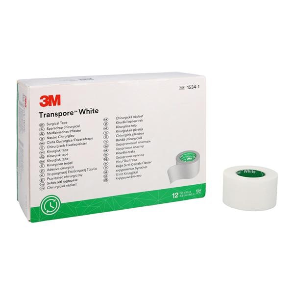 Medical Tape 3M Transpore White White 1 Inch X 10 Yard Plastic NonSterile