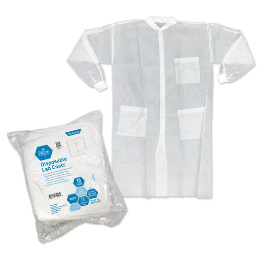 Lab Coat White w/3 Pocket Knit Collar and Cuff
