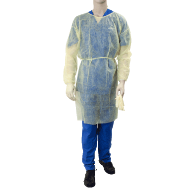 Yellow Isolation Gown Fluid Resistant