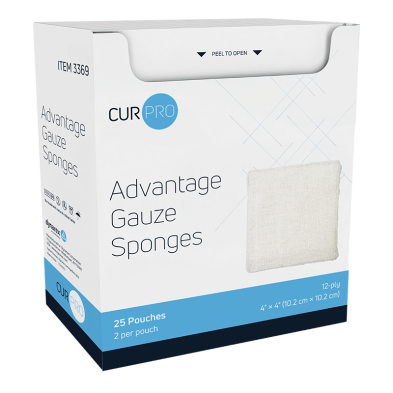 4 x 4 inch 12ply Gauze Sponge  Sterile 2s