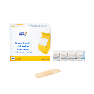 1"x3" Sheer Plastic Adhesive Bandages - Sterile