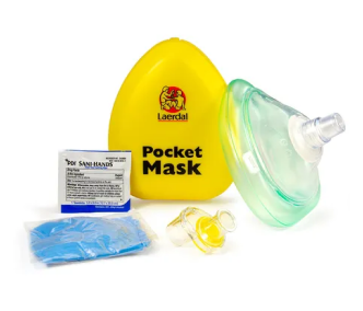 Pocket Mask w/ Gloves & Wipe in Yellow Hard Case, Ea 5